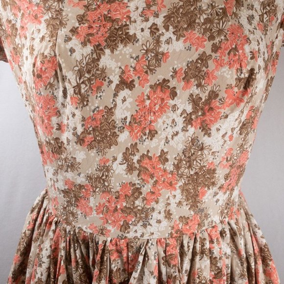 Vintage Handmade Floral 1950s Dress A-Line - Picture 2 of 5